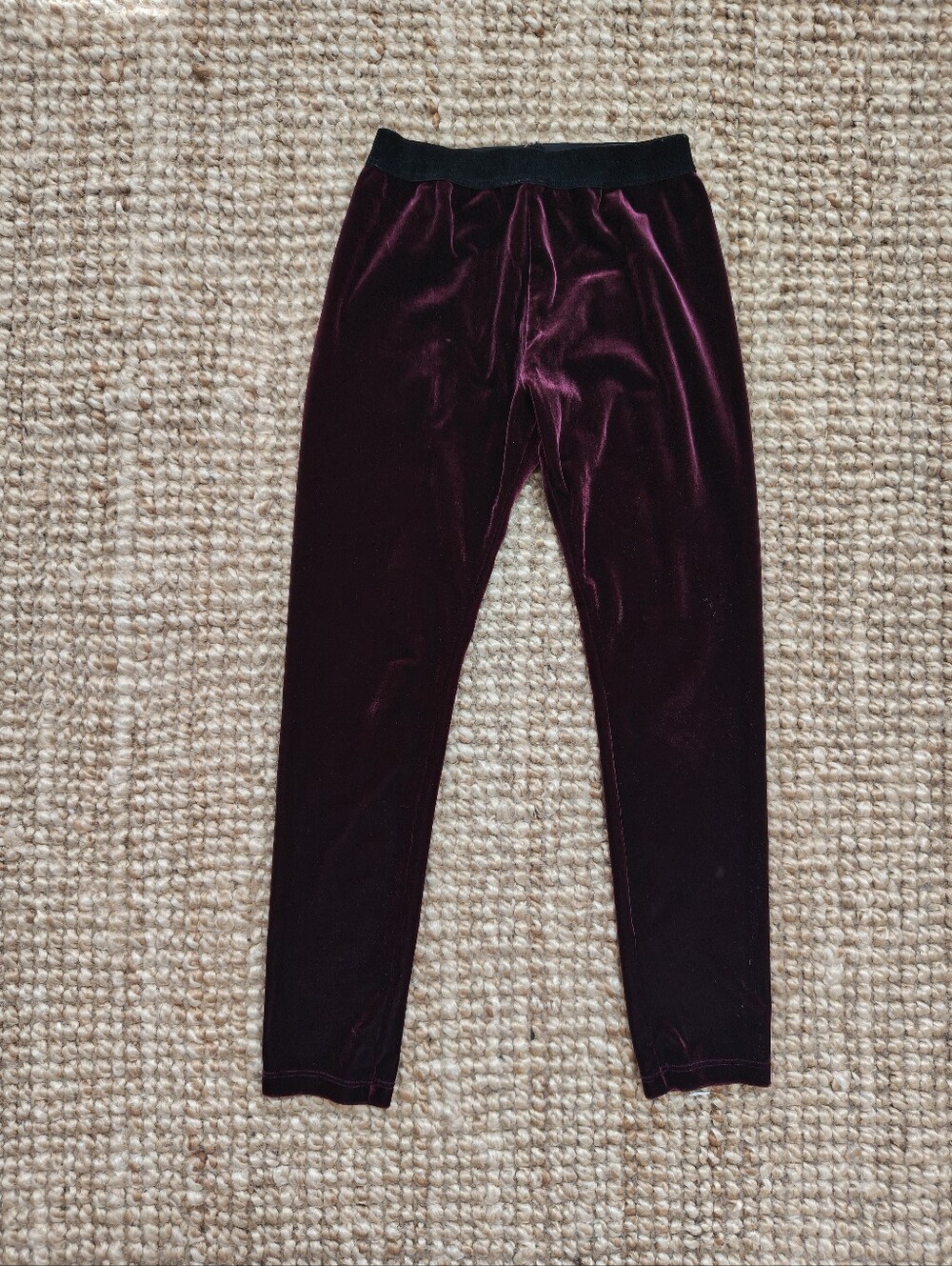 next Girls Velvet Leggings in Deep Burgundy